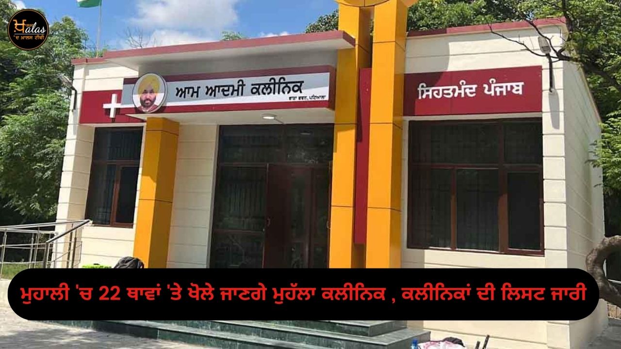 Mohalla clinics will be opened at 22 places in Mohali the list of clinics continues