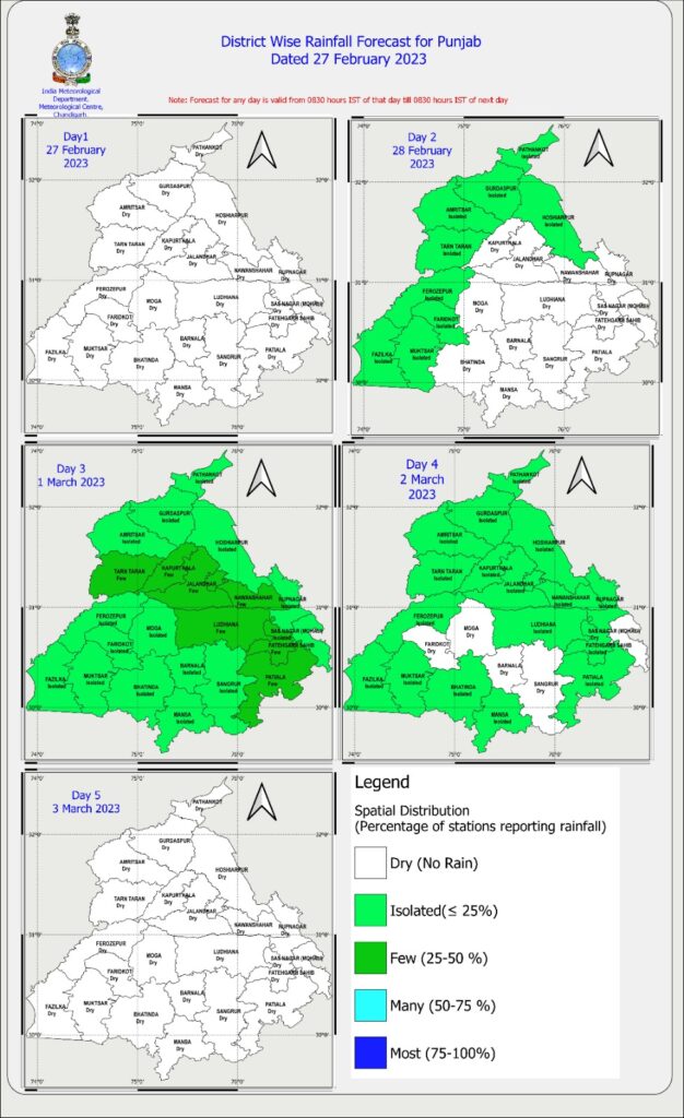 Rain in Punjab, weather forecast, Chandigarh Meteorological department