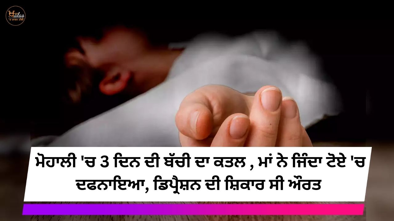 A 3-day-old girl was murdered in Mohali the mother buried her alive in a pit the woman was a victim of depression.
