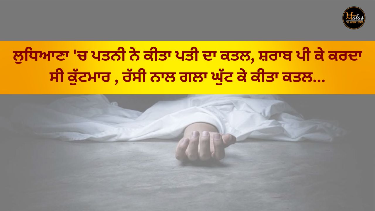 In Ludhiana the wife killed her husband he used to beat her while drinking alcohol strangulated her with a rope...