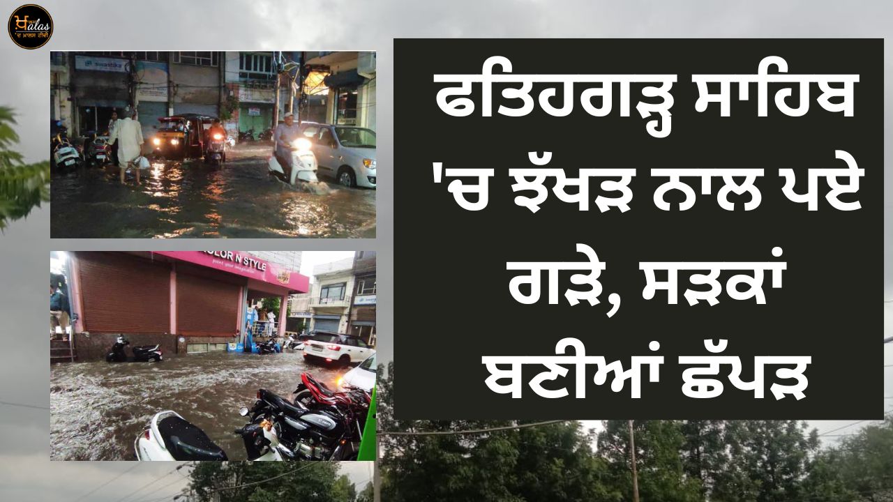 Hailstones in Fatehgarh Sahib roads formed puddles