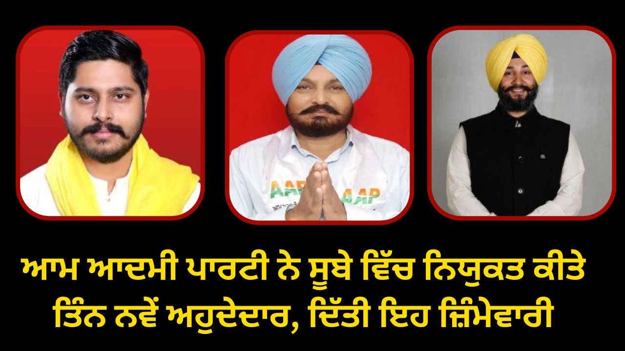 Aam Aadmi Party appointed three new office bearers in the state, gave this responsibility