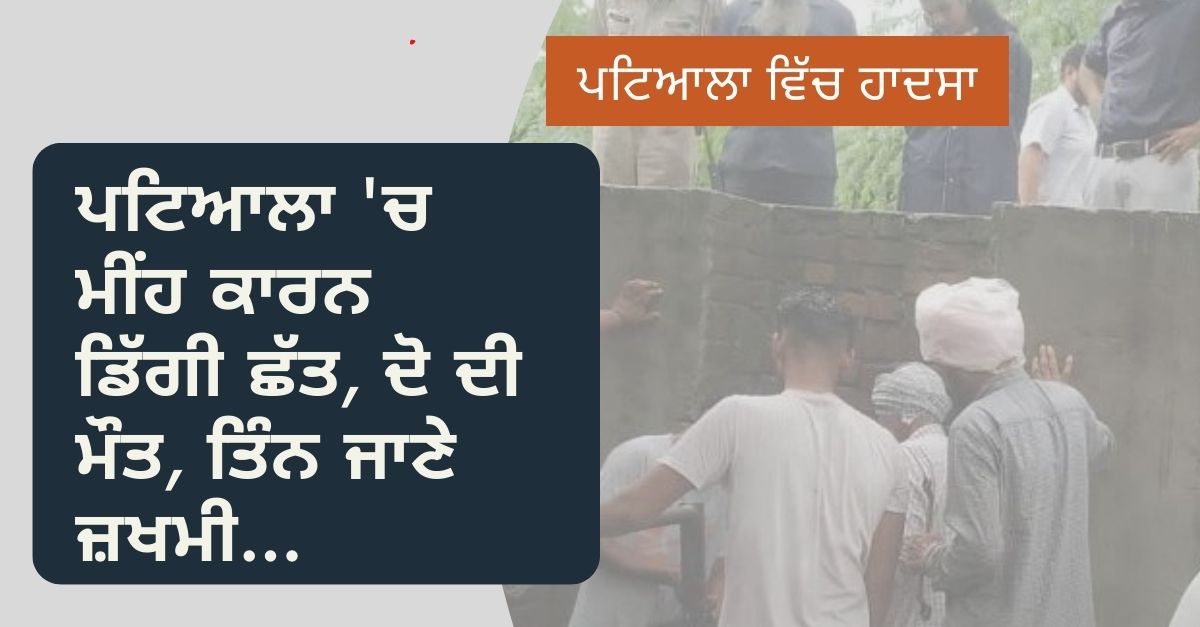 Patiala news, Punjab news, flood, heavy rain, roof collapsed