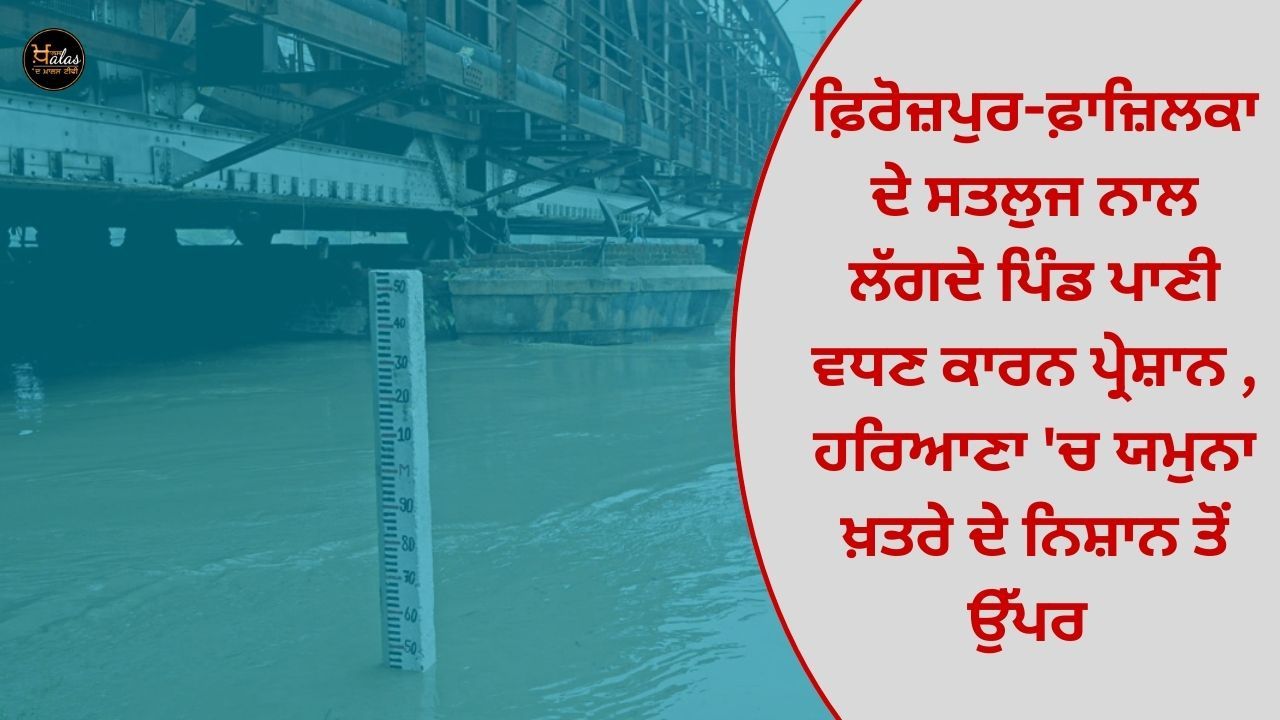 Villages adjacent to Satluj of Ferozepur-Fazilka are worried due to rising water, Yamuna in Haryana above the danger mark.