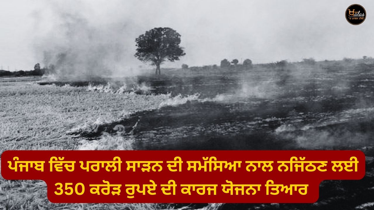 A Rs 350 crore action plan has been prepared to deal with the problem of stubble burning in Punjab
