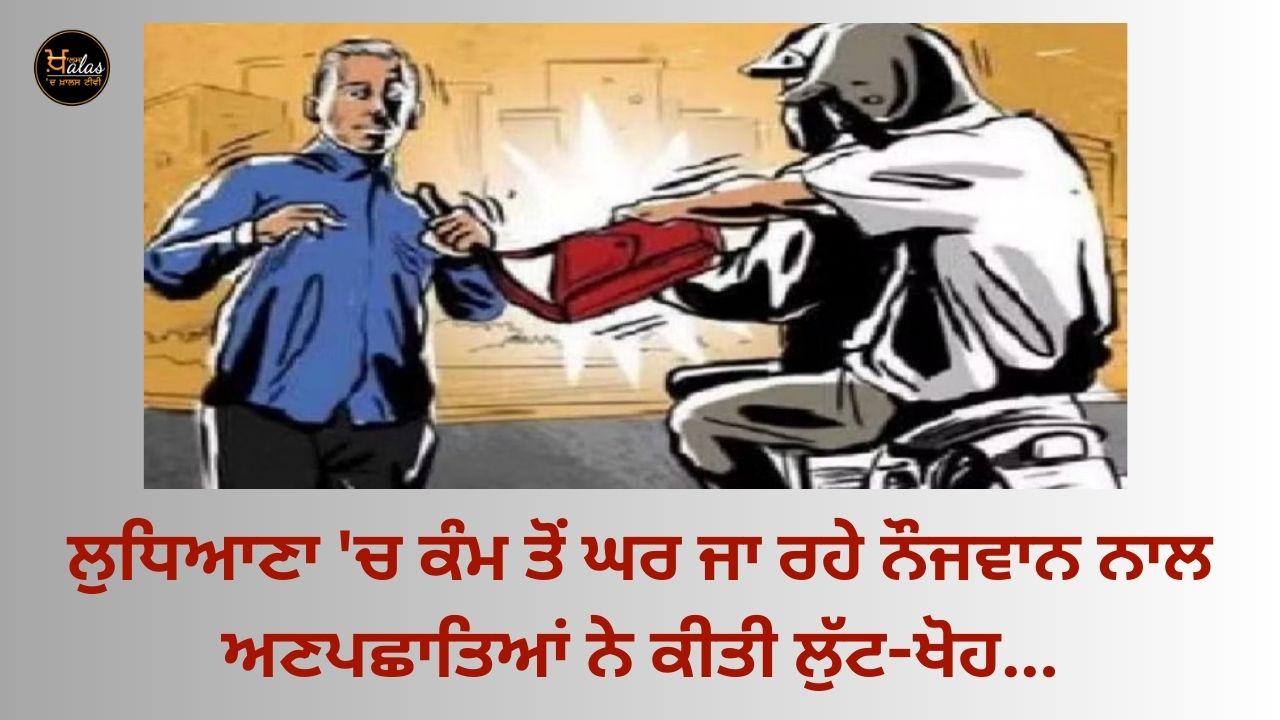 Unidentified persons robbed a young man on his way home from work in Ludhiana...
