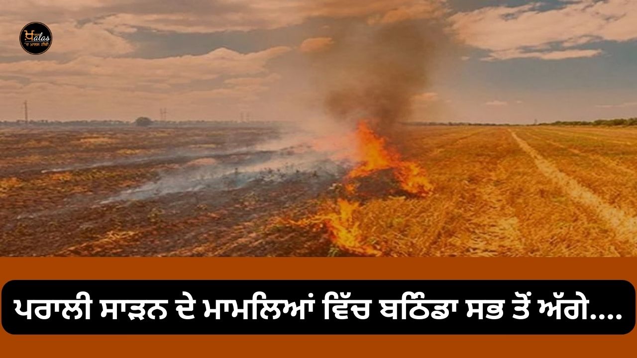 Bathinda is at the forefront in cases of stubble burning.