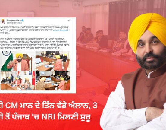 CM Mann's three big announcements for NRIs, NRI meetings will start in Punjab from February 3