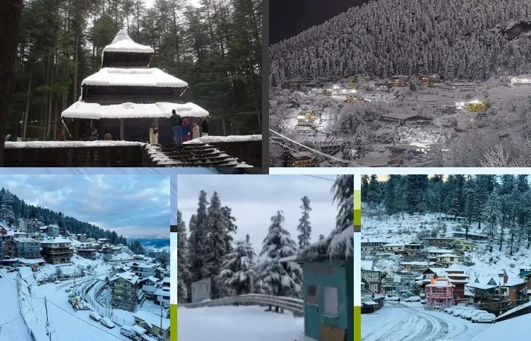 Snow covered hills of Himachal, first snowfall of the season in Manali-Dalhousie
