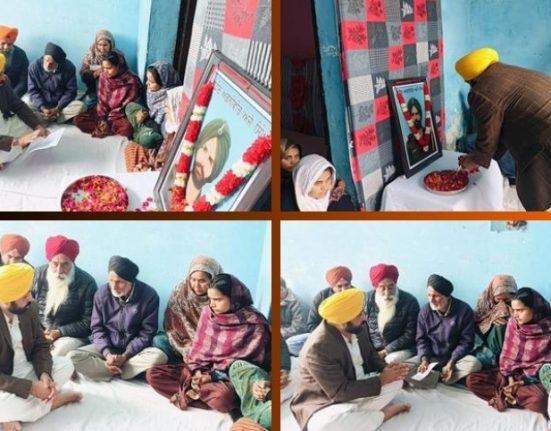 CM Mann handed over a check of one crore to Shaheed Agniveer; Assured of all possible help