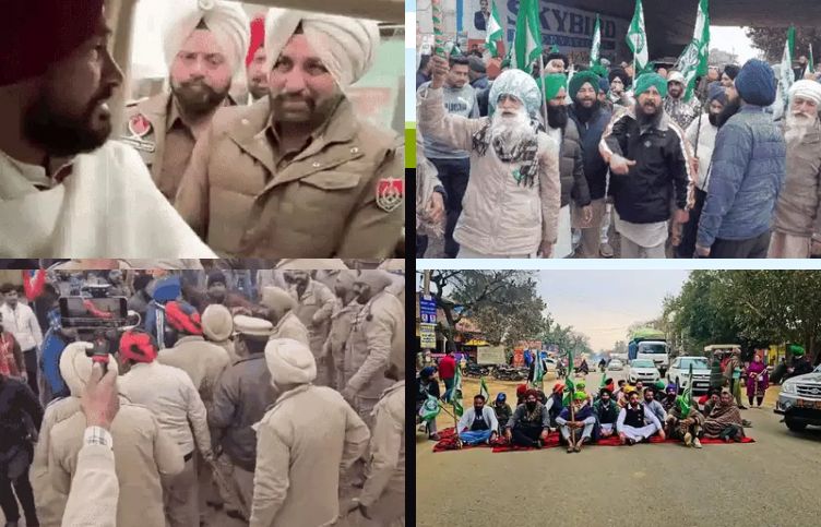 Farmers came out to surround CM Mann's Sangrur house, police-farmers clashed when stopped on the way, Chandigarh-Ludhiana-Delhi National Highway Jam