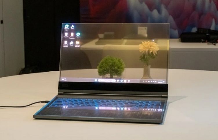Lenovo introduced the world's first transparent laptop, everything from the screen to the keyboard is transparent
