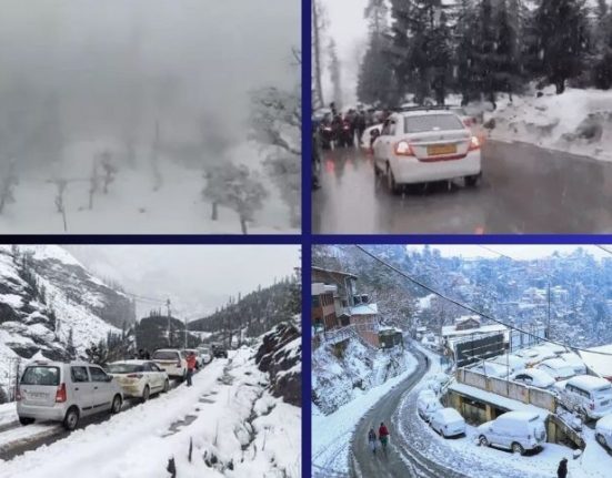Fresh snowfall on the high peaks of Himachal: Traffic closed for Atal Tunnel;