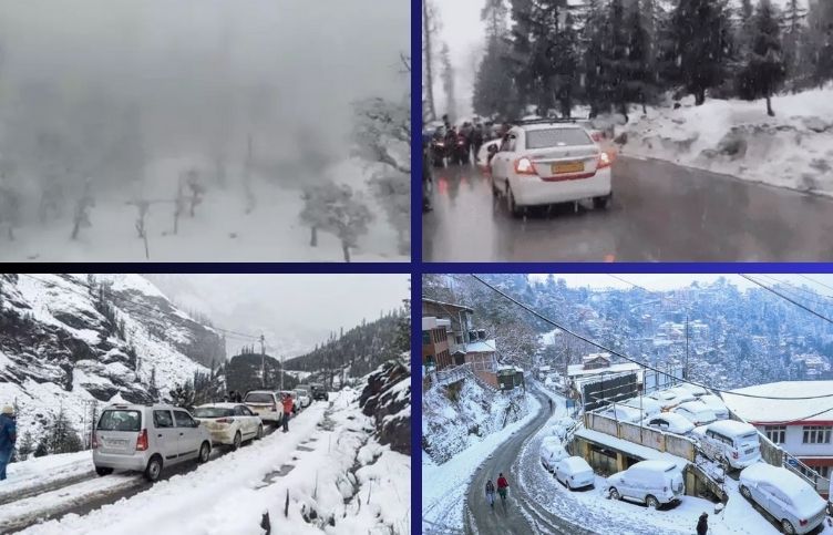 Fresh snowfall on the high peaks of Himachal: Traffic closed for Atal Tunnel;