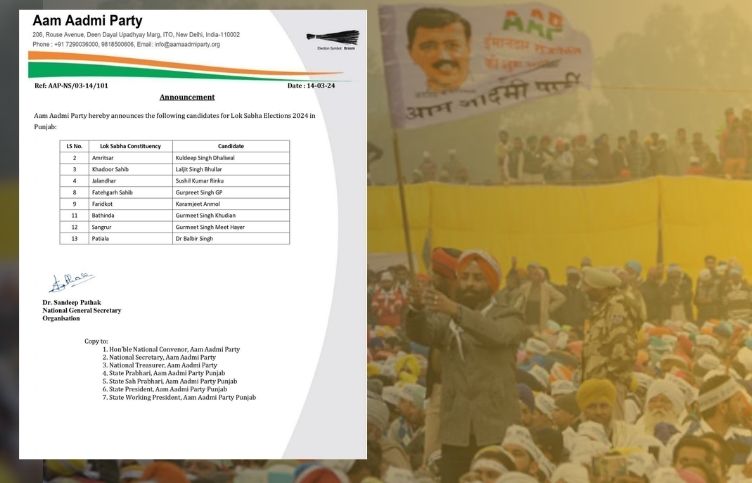 Announcement of candidates from 8 Lok Sabha constituencies of Punjab...