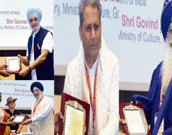 Sangeet Natak Akademi Award to Pali Bhupinder, Harvinder and Gurpreet Khalsa