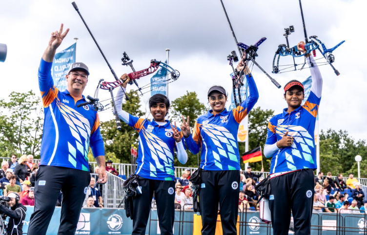 India win Gold medal in Compound Women Team event at Archery World Cup in Shanghai